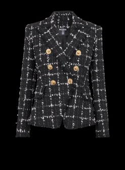 Women Balmain Check Tweed 6-button Jacket