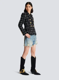 Women Balmain Check Tweed 6-button Jacket