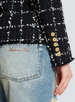 Women Balmain Check Tweed 6-button Jacket