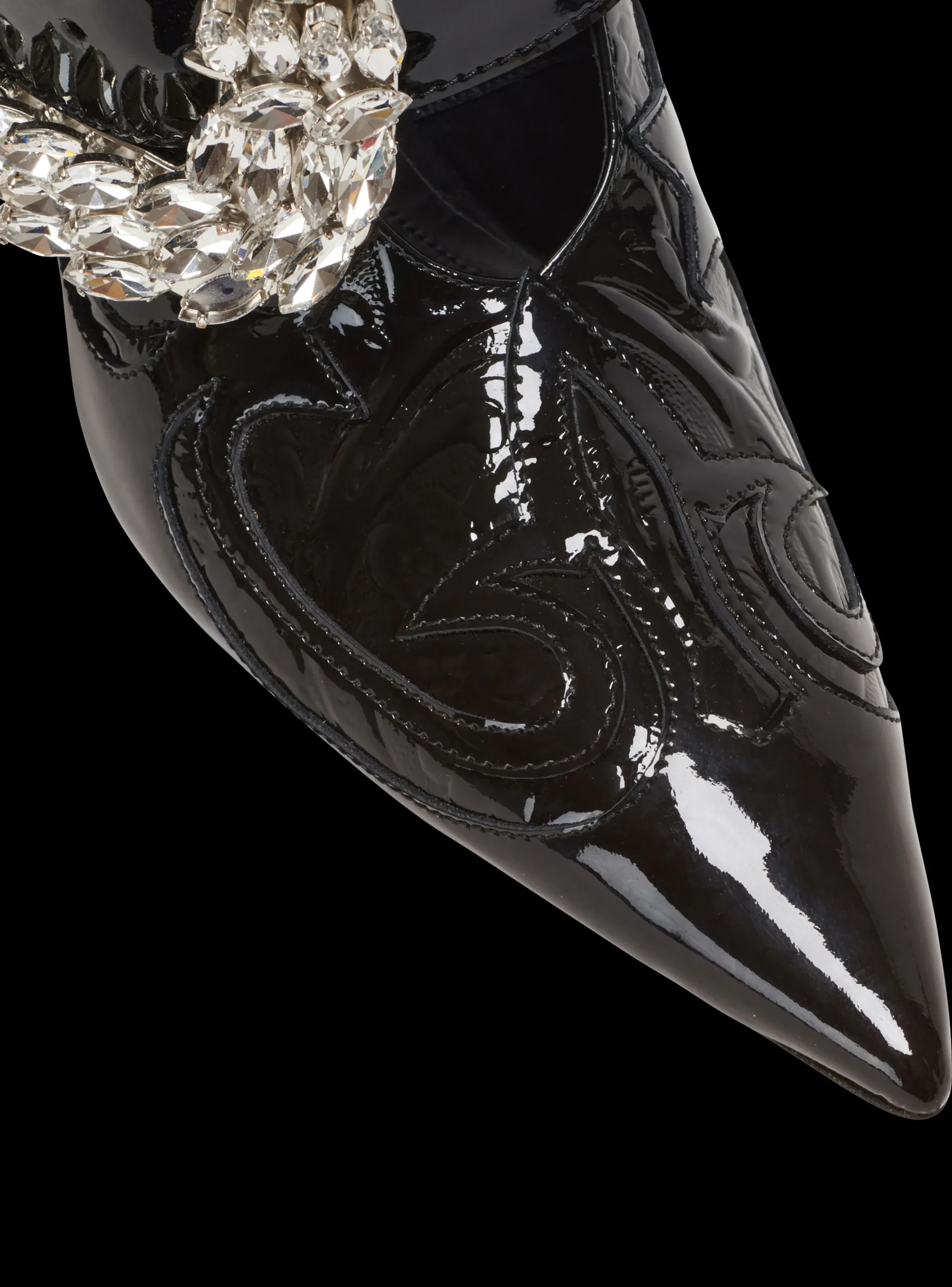 Women Balmain Clara Western Patchwork Patent Leather Pumps