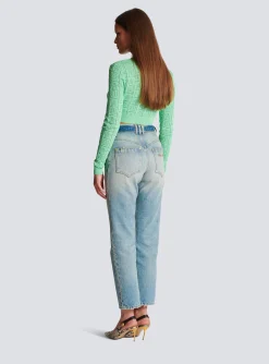Women Balmain Classic Belted Jeans