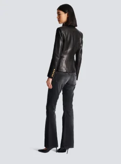 Women Balmain Classic 6-button Leather Jacket