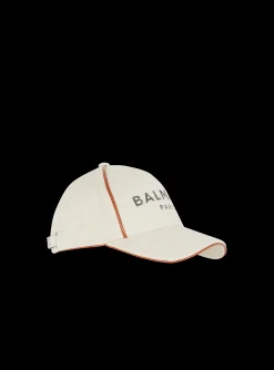 Women Balmain Cotton B-Army Cap With Logo