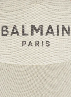 Women Balmain Cotton B-Army Cap With Logo
