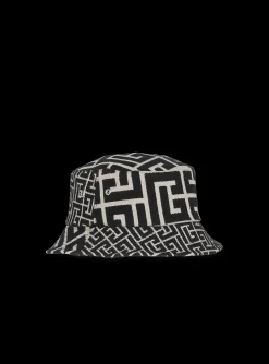 Balmain Cotton Canvas Bucket Hat With Paris Logo