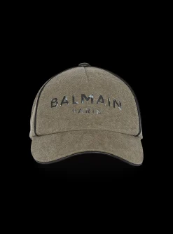 Balmain Cotton Canvas Cap With Paris Logo