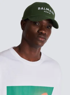 Balmain Cotton Cap With Paris Embroidery