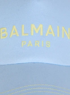 Balmain Cotton Cap With Paris Embroidery