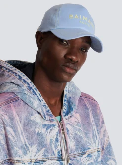 Balmain Cotton Cap With Paris Embroidery