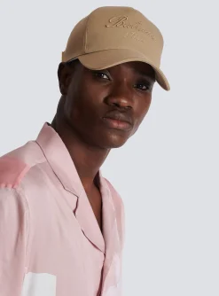 Balmain Cotton Cap With Signature Embroidery