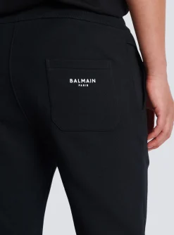 Balmain Cotton Shorts With Flocked Paris Logo