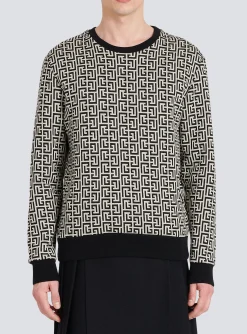 Balmain Cotton Sweatshirt With Monogram
