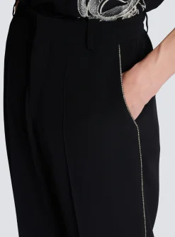 Balmain Crepe And Rhinestone Trousers