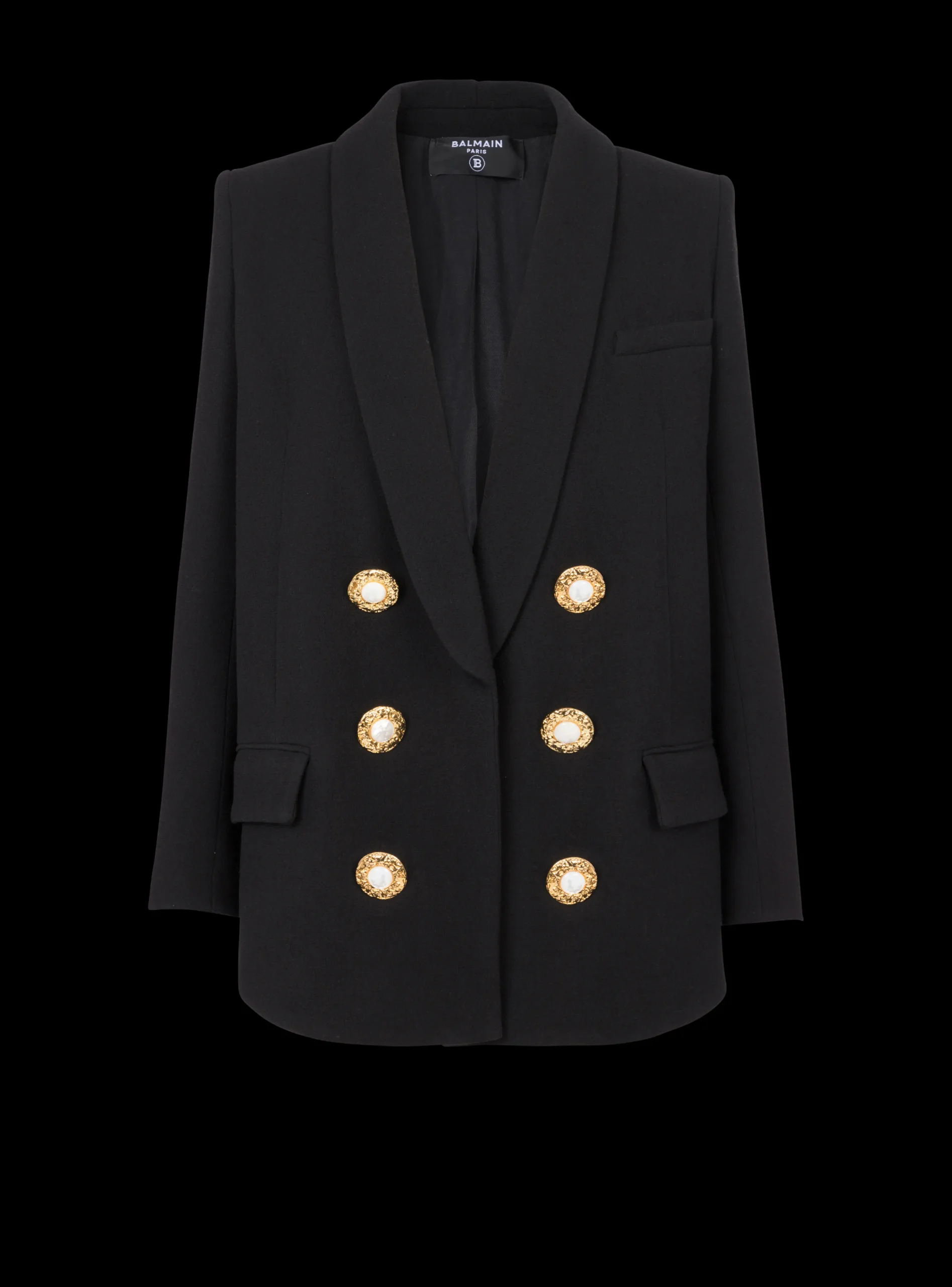 Women Balmain Crepe Jacket With A Shawl Collar