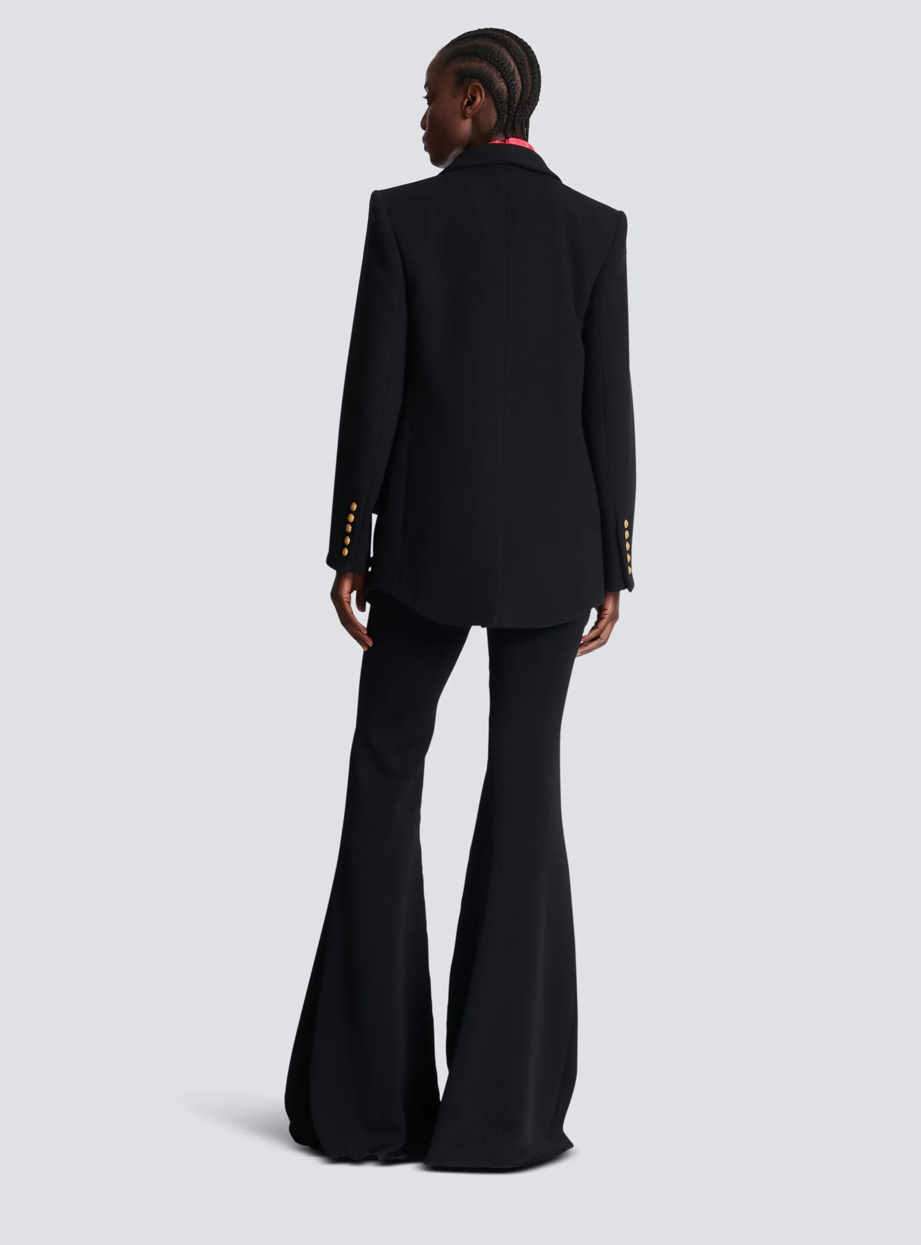 Women Balmain Crepe Jacket With A Shawl Collar
