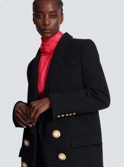 Women Balmain Crepe Jacket With A Shawl Collar