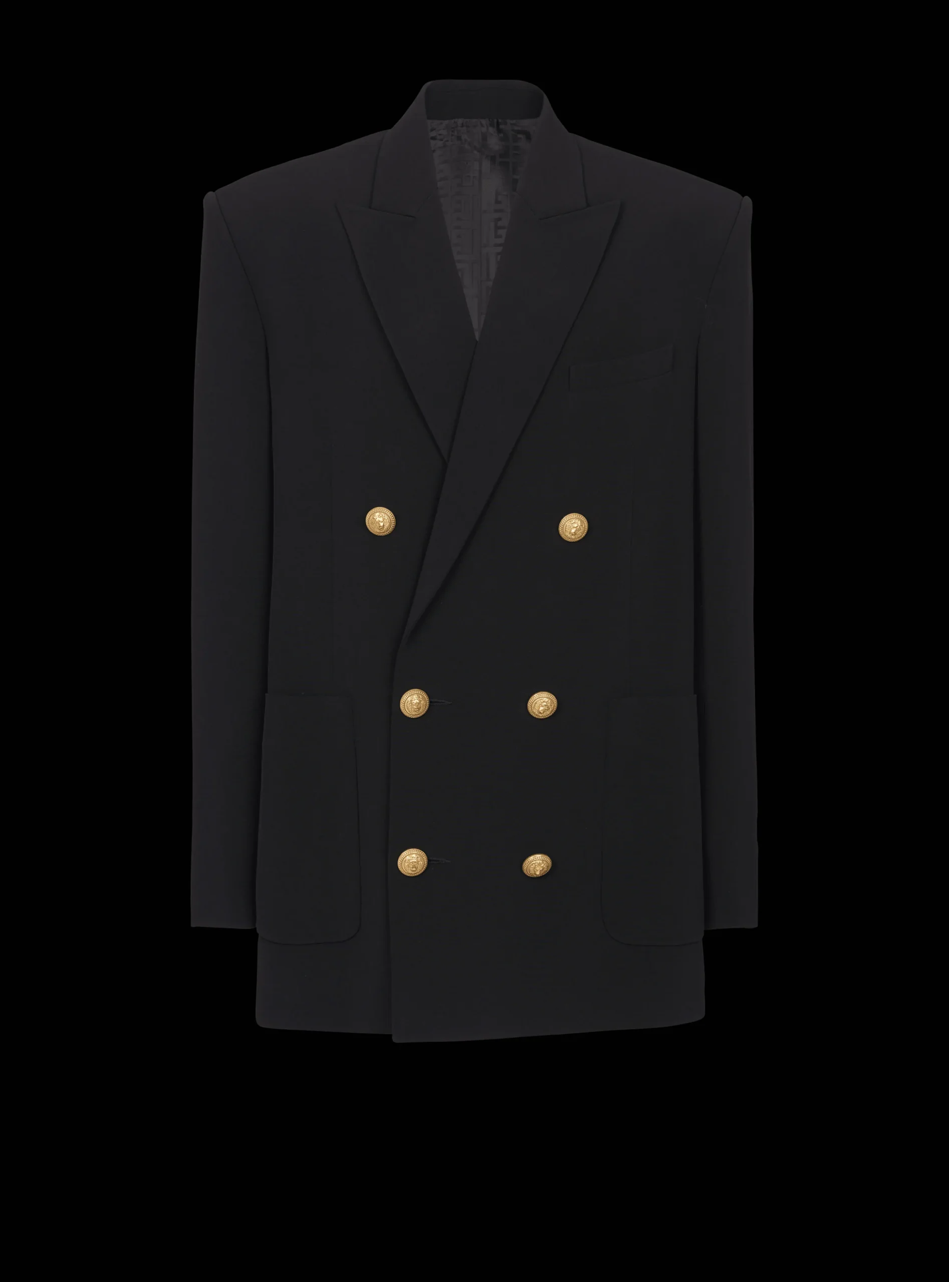 Women Balmain Crepe Jacket With Double-breasted Button Fastening