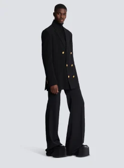 Women Balmain Crepe Jacket With Double-breasted Button Fastening