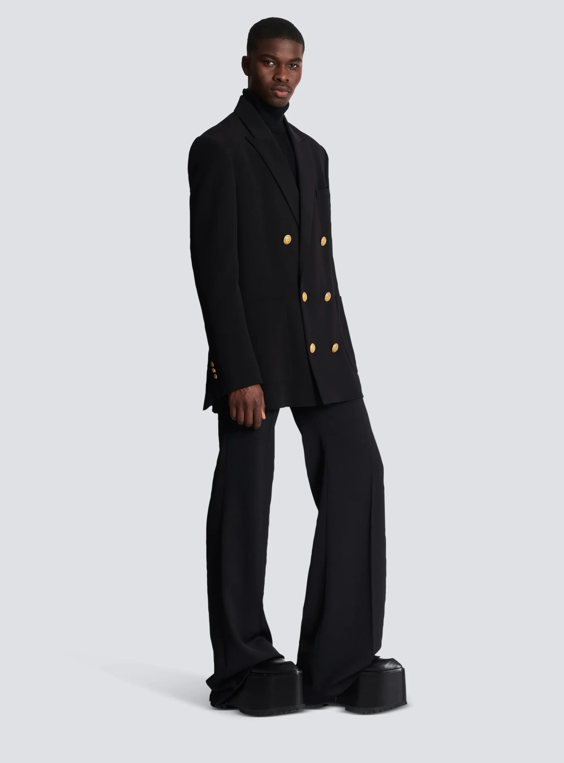 Women Balmain Crepe Jacket With Double-breasted Button Fastening