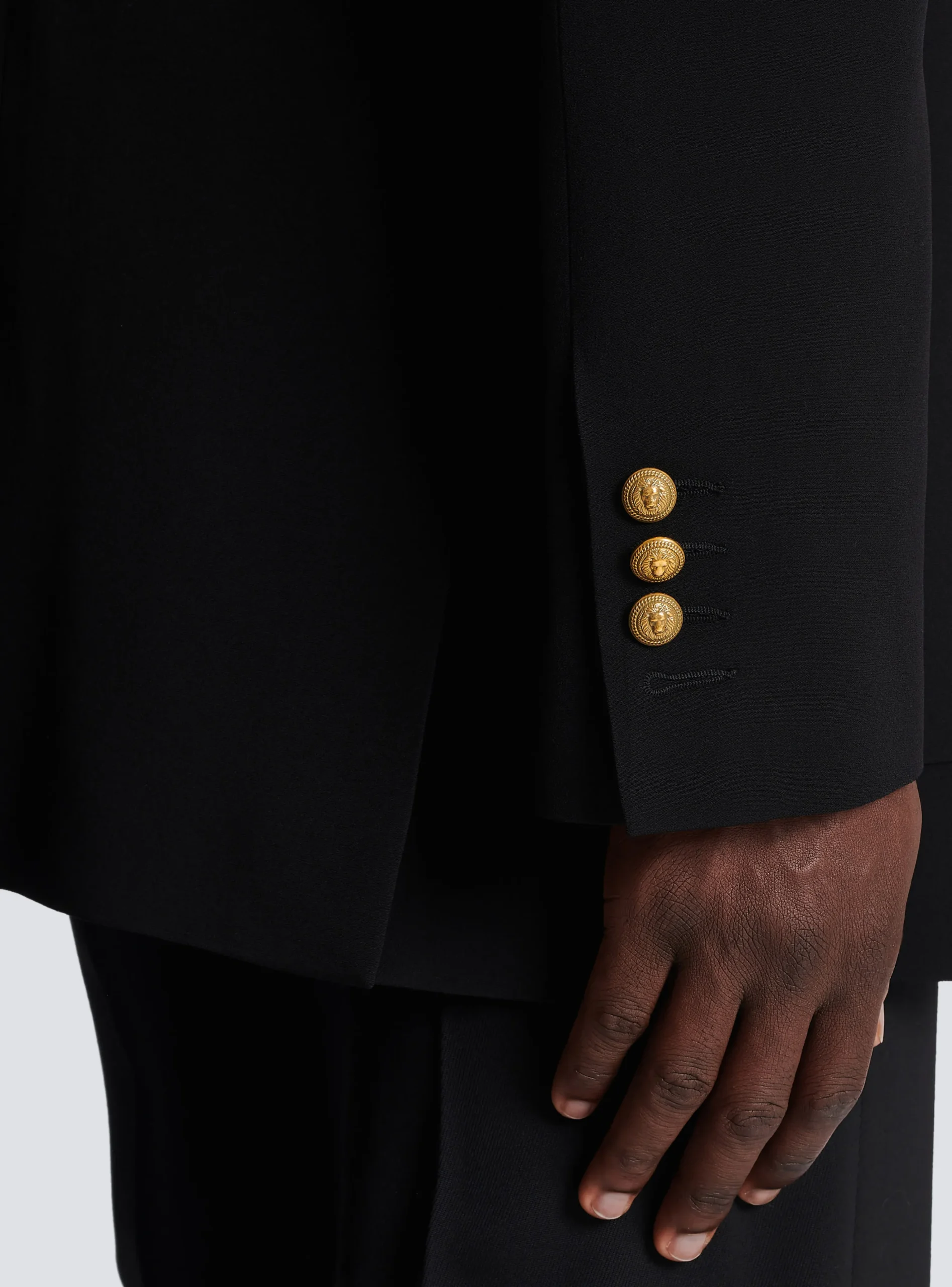 Women Balmain Crepe Jacket With Double-breasted Button Fastening