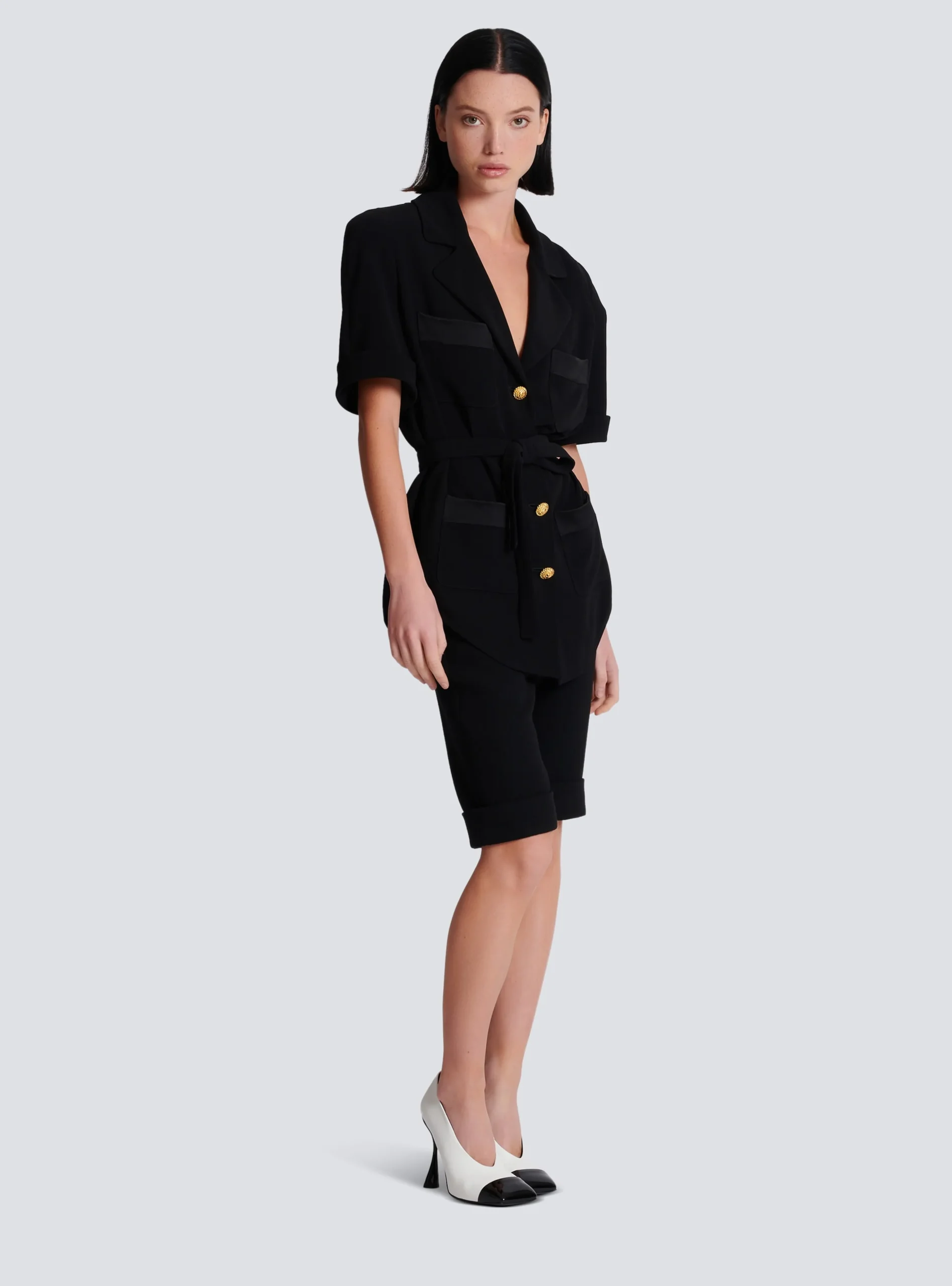 Women Balmain Crepe Safari Shirt