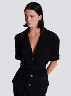 Women Balmain Crepe Safari Shirt