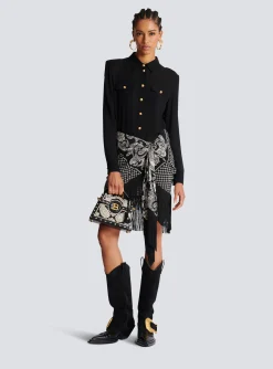 Women Balmain Crepe Shirt With Golden Buttons