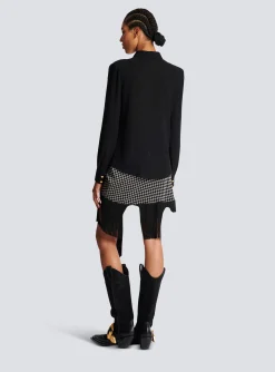 Women Balmain Crepe Shirt With Golden Buttons