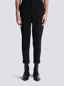 Balmain Crepe Straight-cut Trousers