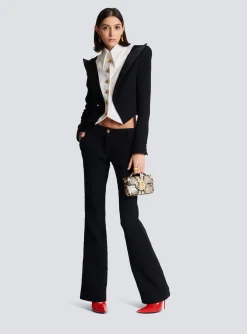 Women Balmain Cropped 6-button Crepe Jacket