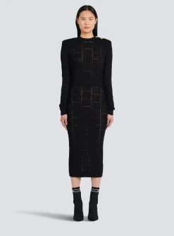 Women Balmain Cropped Eco-designed Sweater With Monogram