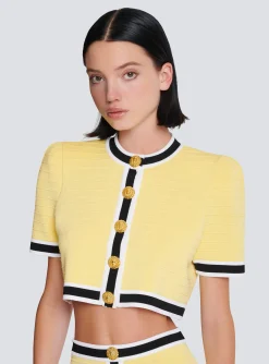 Women Balmain Cropped Knit Cardigan