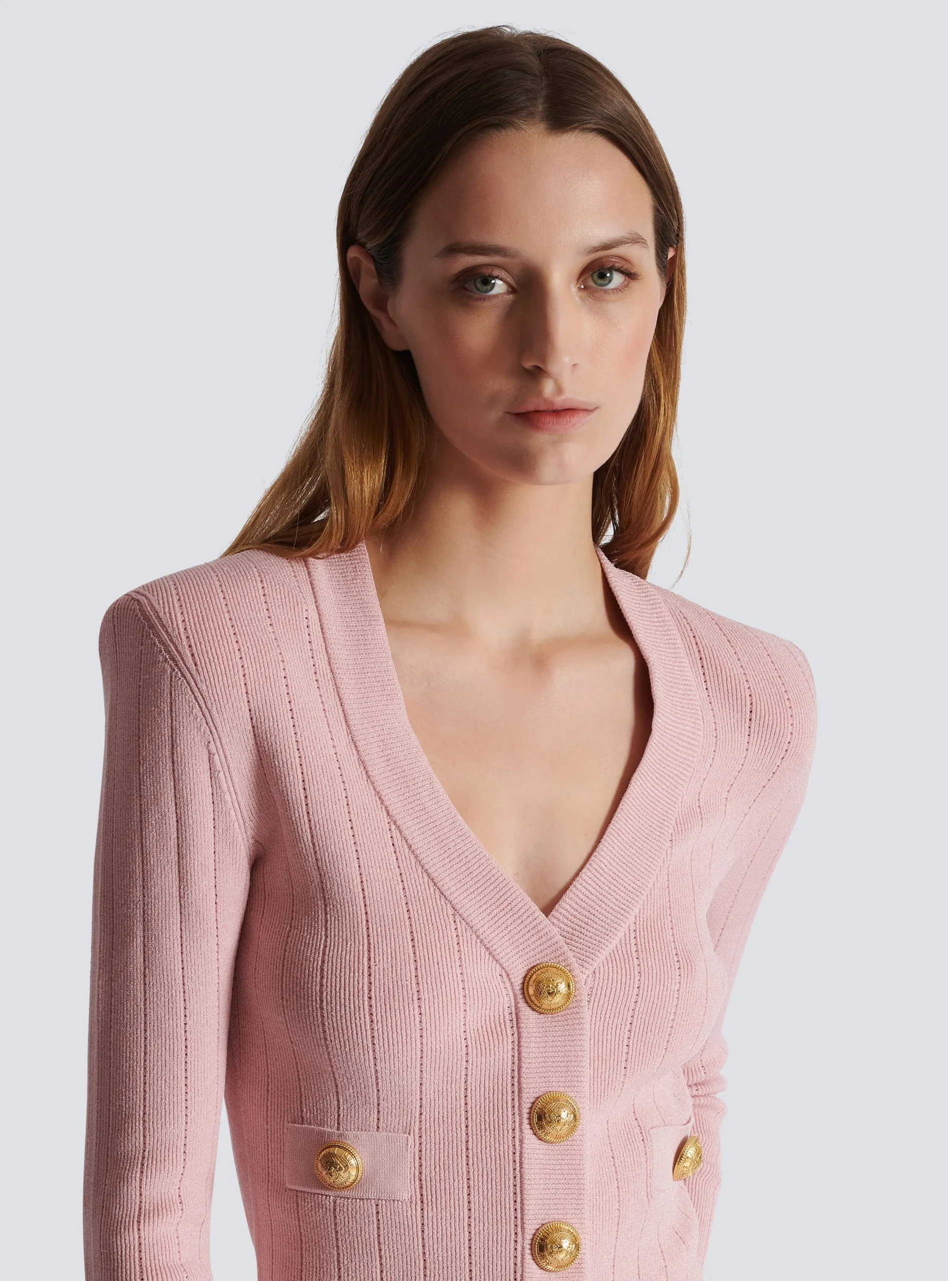 Women Balmain Cropped Knit Cardigan