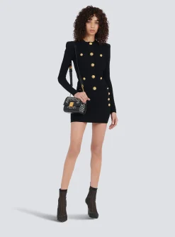 Women Balmain Cropped Knit Cardigan With Gold-tone Buttons