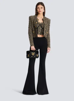 Women Balmain Cropped Lurex Tweed Jacket