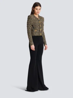 Women Balmain Cropped Lurex Tweed Jacket