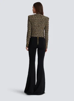 Women Balmain Cropped Lurex Tweed Jacket