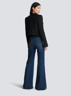 Women Balmain Cropped Lurex Tweed Jacket