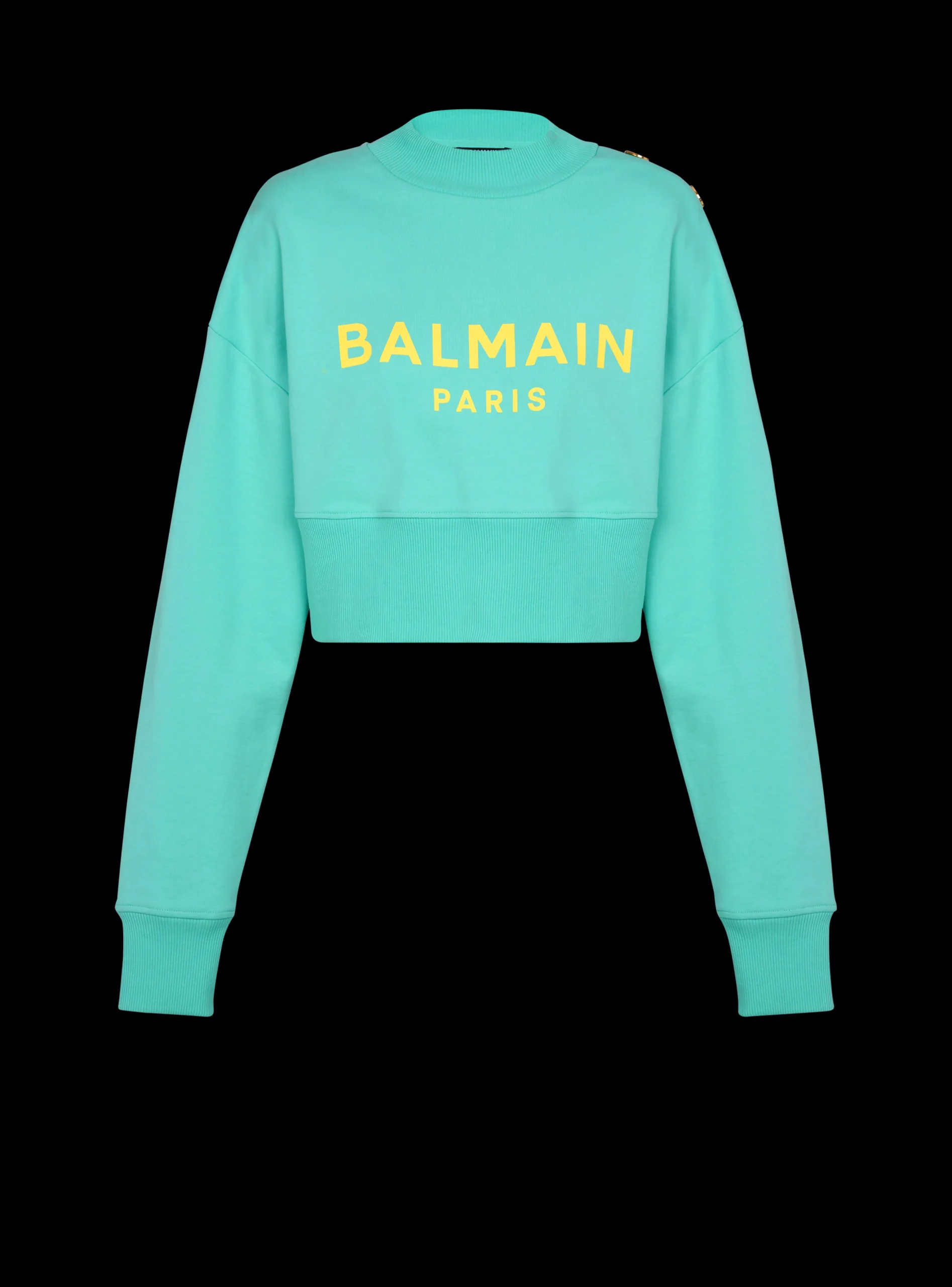 Women Balmain Cropped Sweatshirt With Paris Print
