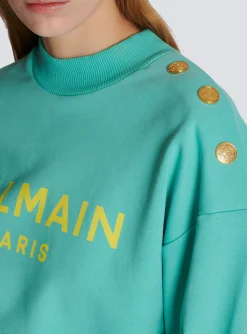 Women Balmain Cropped Sweatshirt With Paris Print