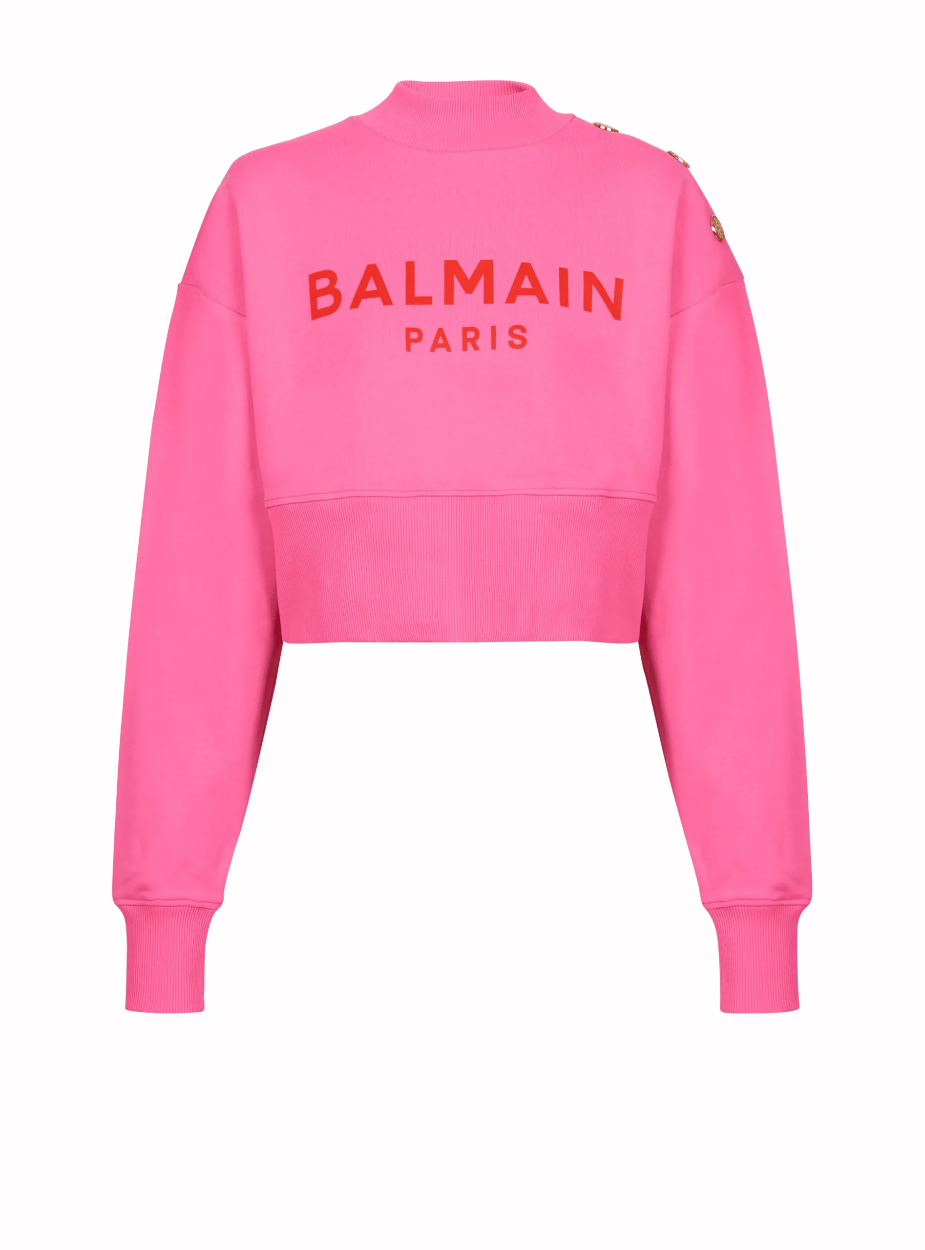 Women Balmain Cropped Sweatshirt With Paris Print