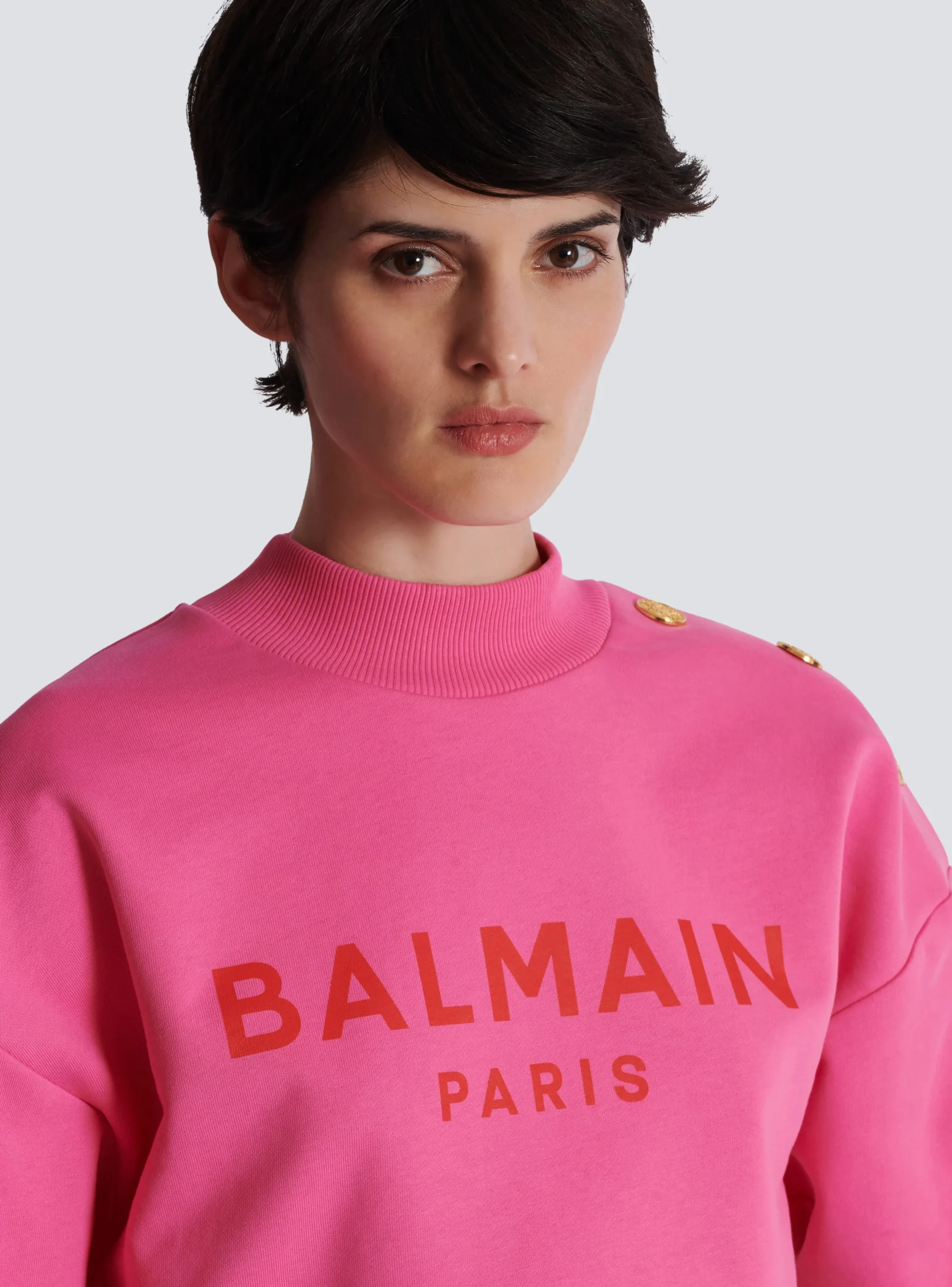 Women Balmain Cropped Sweatshirt With Paris Print