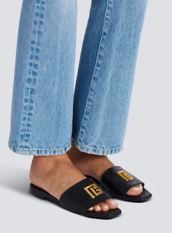 Women Balmain Dafne PB Mules In Calfskin