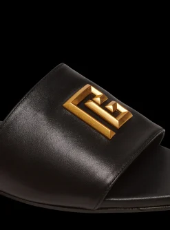 Women Balmain Dafne Smooth Calfskin Leather Mules