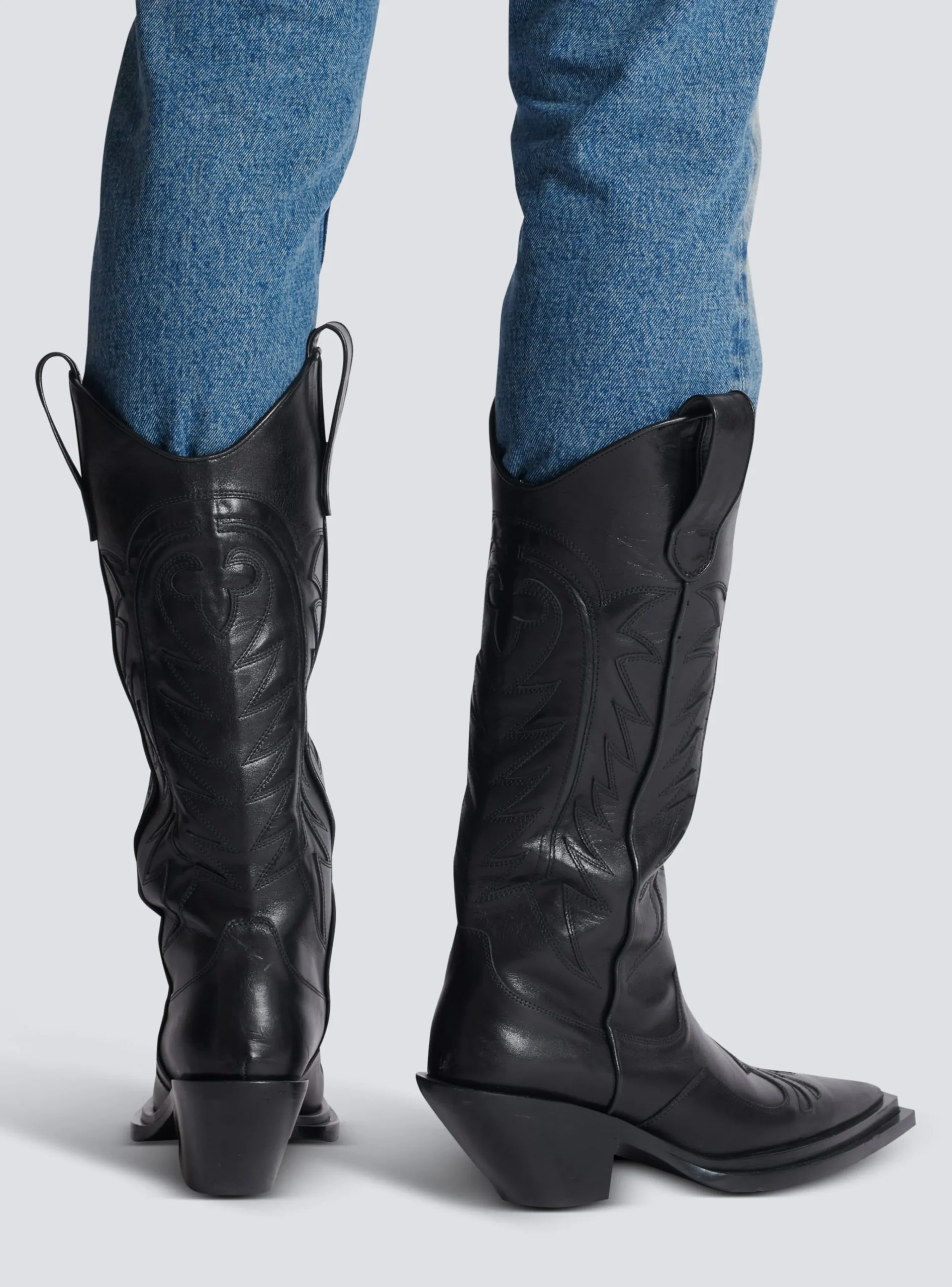 Balmain Dan Patchwork Leather Boots