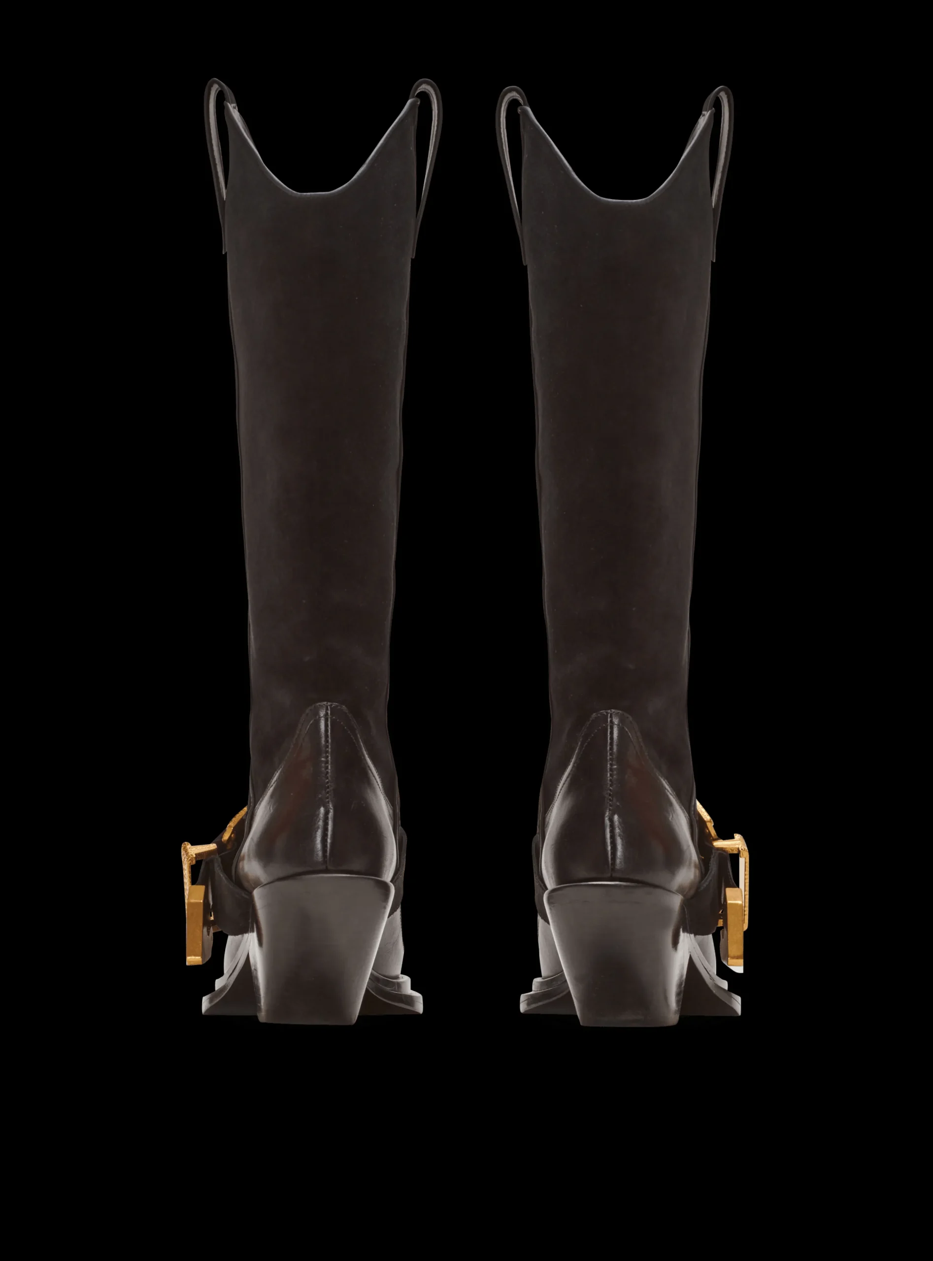 Women Balmain Dan Western Suede Leather Boots