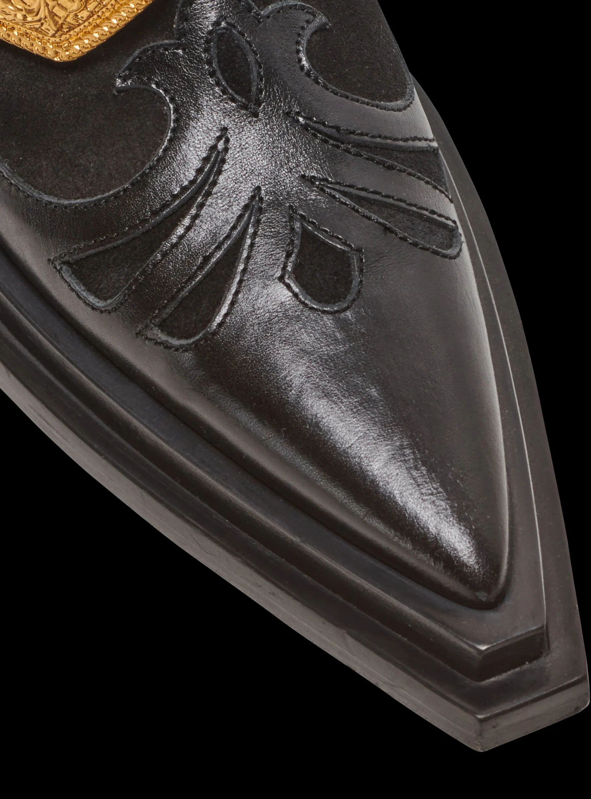 Women Balmain Dan Western Suede Leather Boots