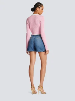 Women Balmain Denim Shorts With Buttons