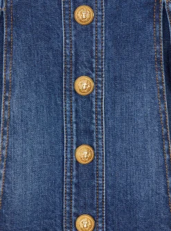 Kids Balmain Denim Skater Skirt