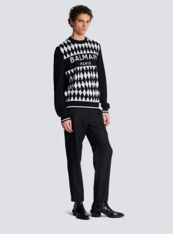 Balmain Diamond Paris Two-tone Jacquard Jumper